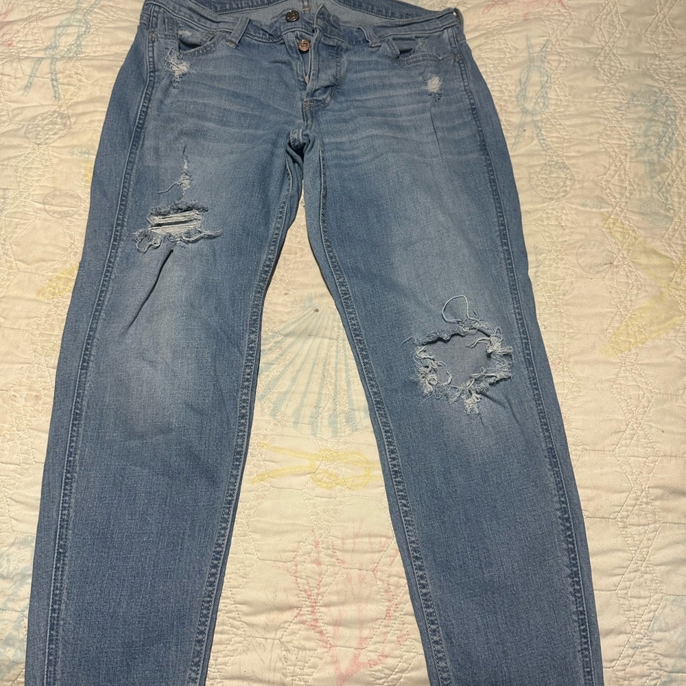 Hollister Light Blue Distressed Skinny Jeans